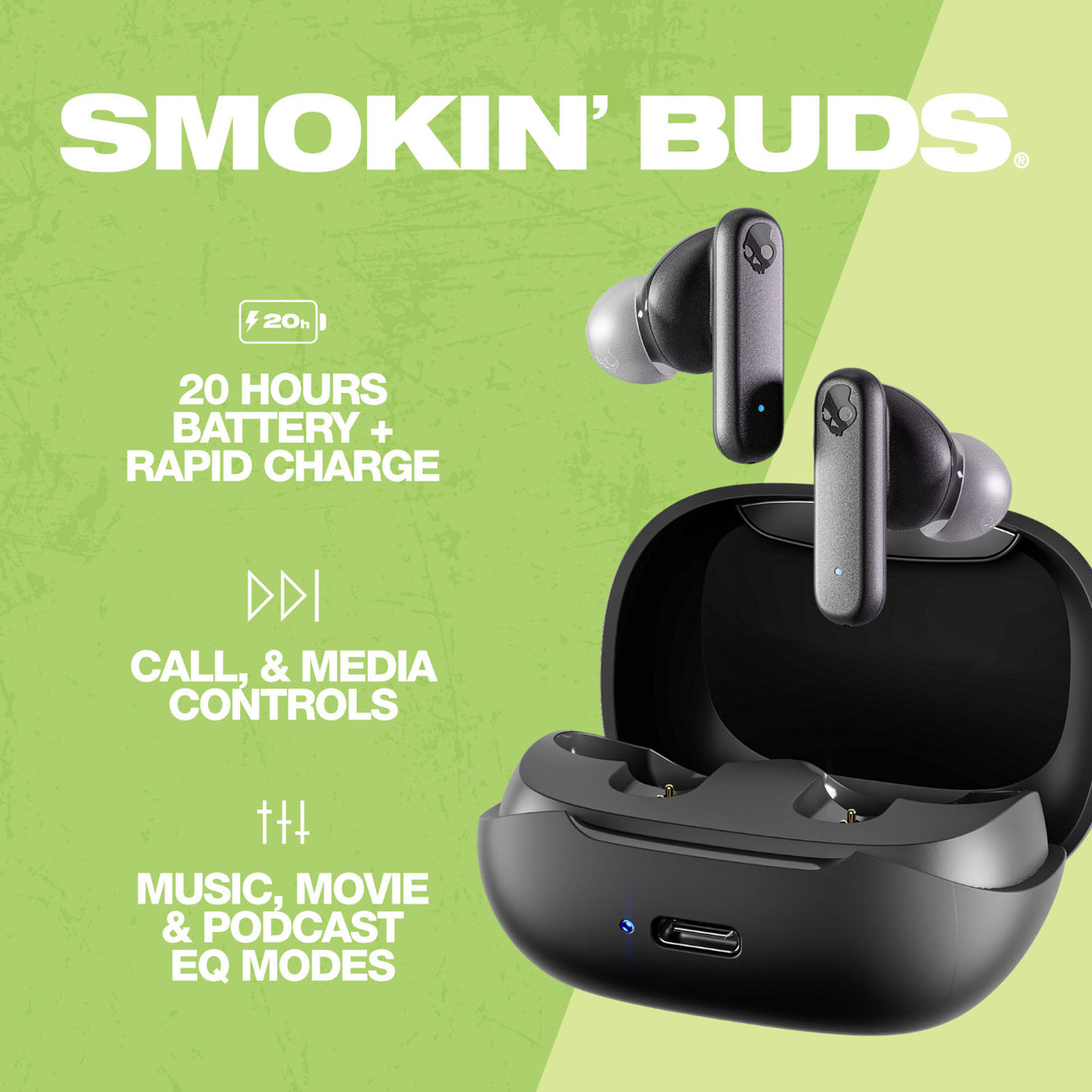 Audífonos Skullcandy TW In-Ear Smokin Buds Inalámbricos