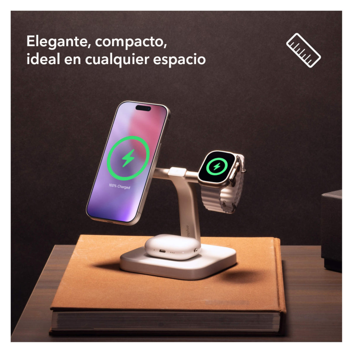 ZAGG mophie Dock Inalámbrico Qi2 3 en 1