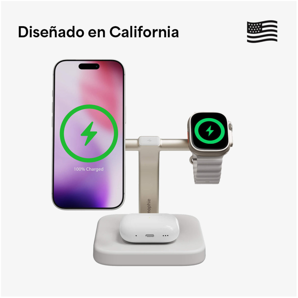 ZAGG mophie Dock Inalámbrico Qi2 3 en 1