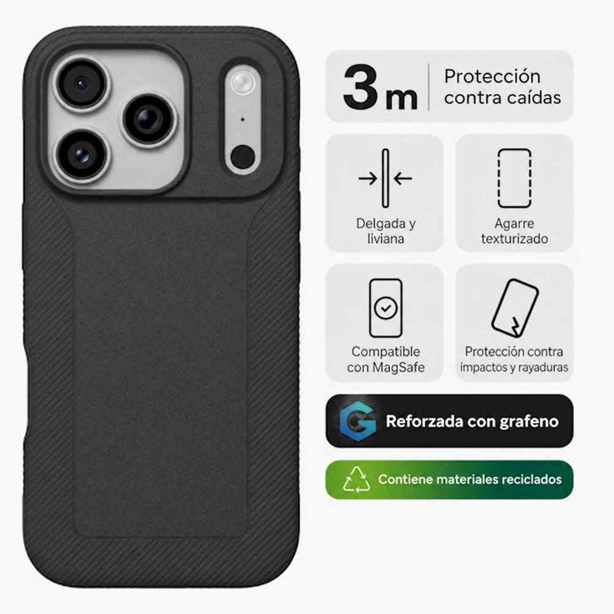 Funda Snap Zagg Luxe Para iPhone 18 Pro Negro