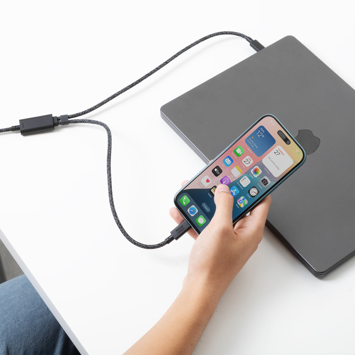 Cable dual Premium USB- C de 2 M 140W Split Native Union