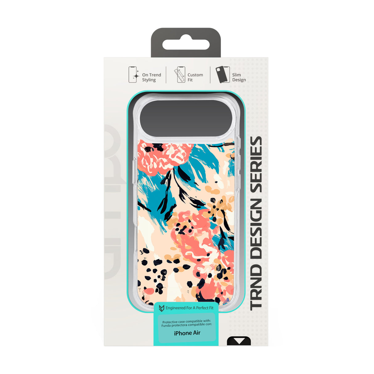 Funda Para iPhone 17 Air Transparente Blue Blossom AMPD