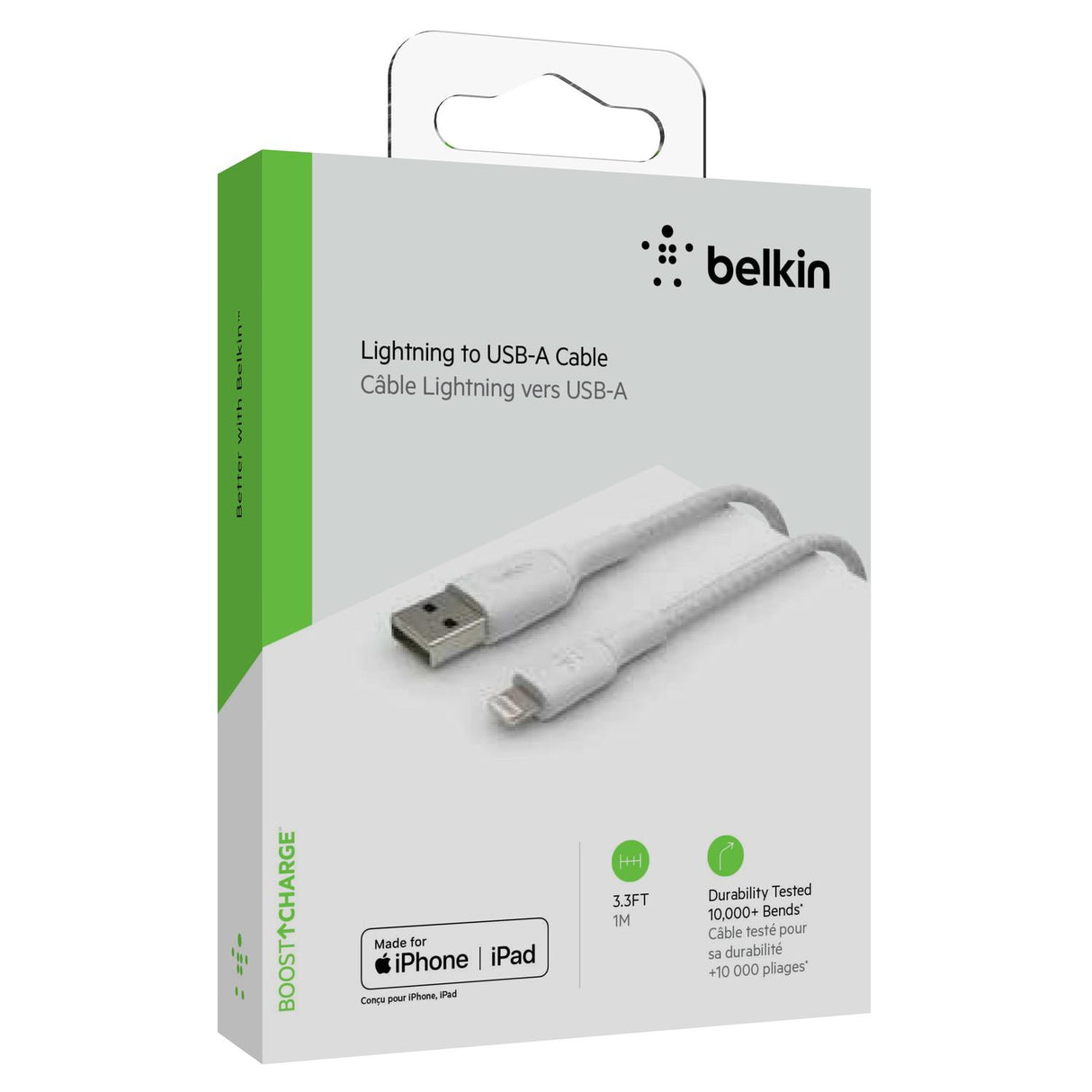 Cable Lightning a USB-A 1M Blanco BOOST↑CHARGE™