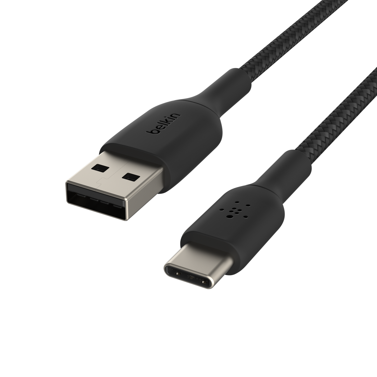 Braided Usb AC Cable Usb-A Black 1M