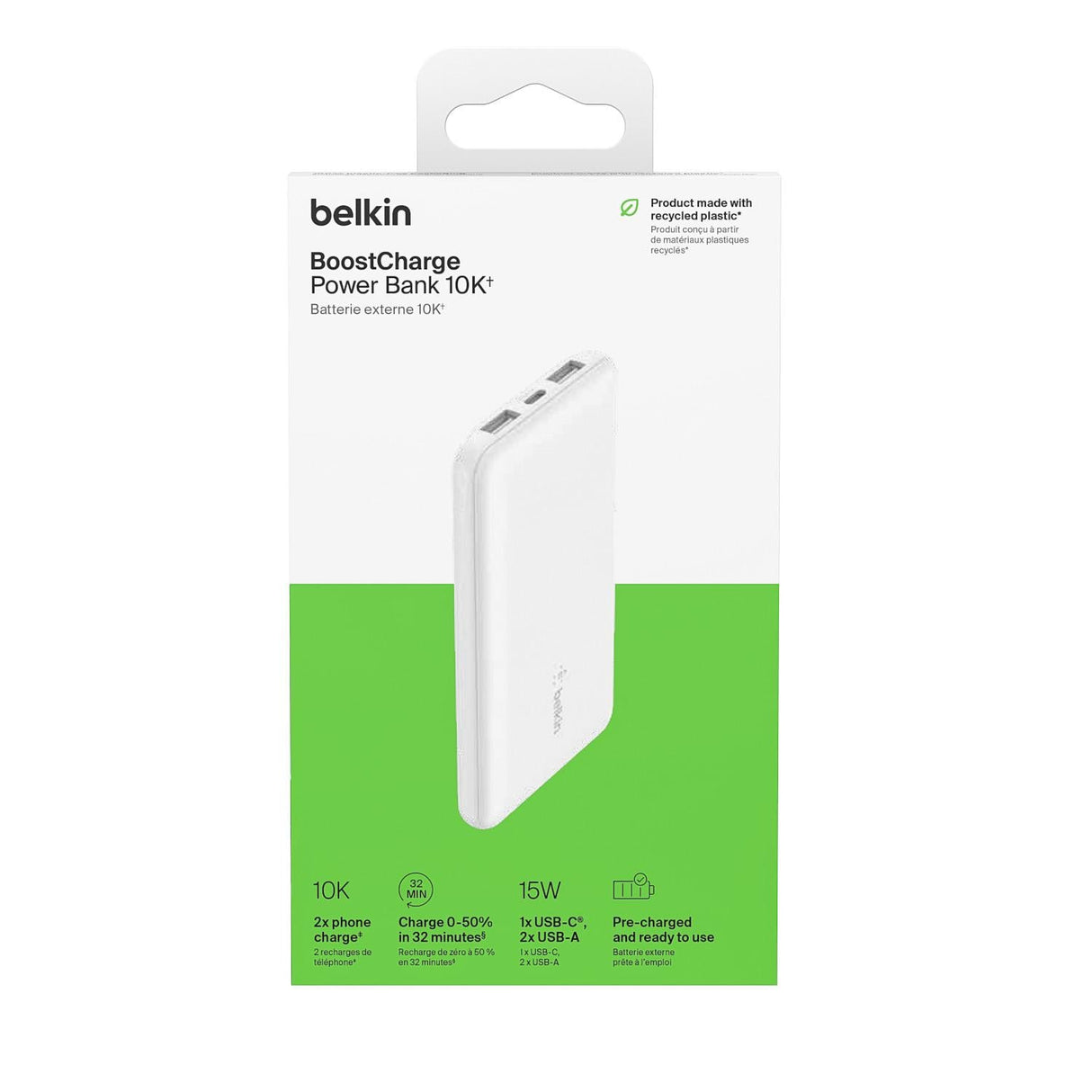 Power Bank De 10k Entrada Usb-A y C De 15w Belkin