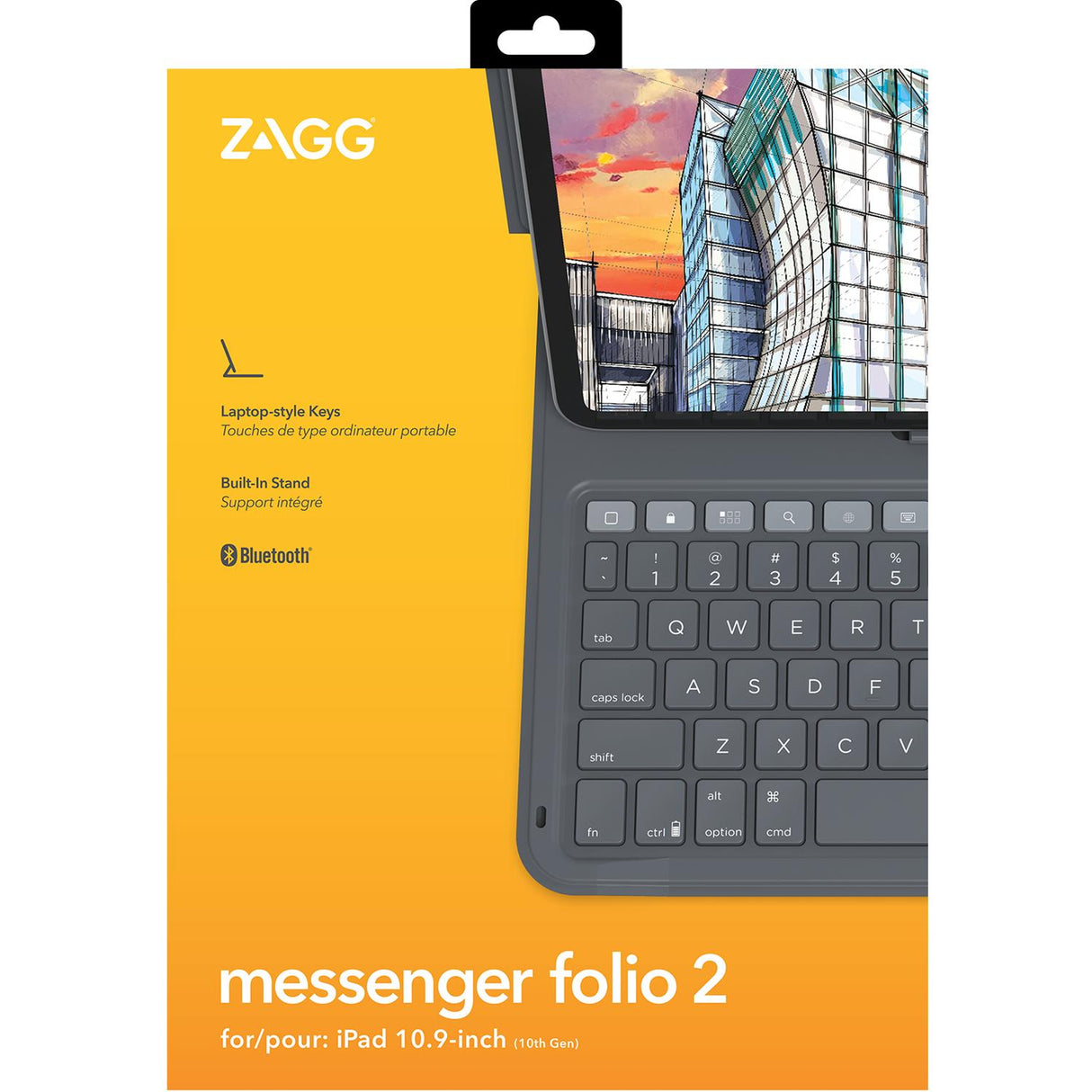 Teclado ZAGG KB MSGR Folio 2 para iPad 10.9 10th Gen - Negro