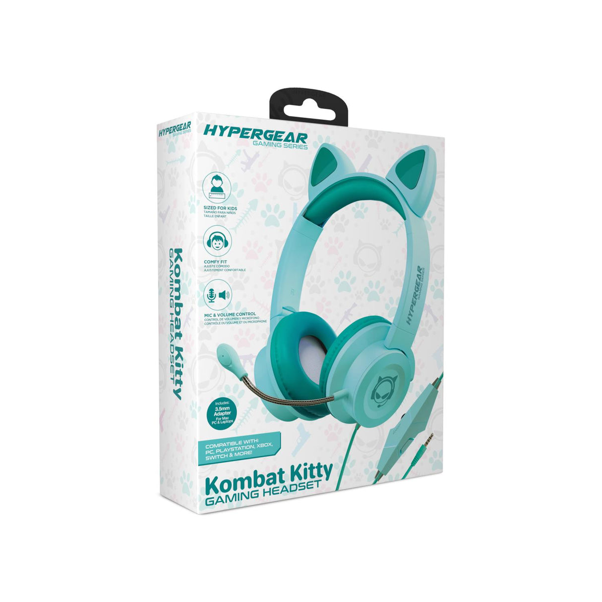 KOMBAT Kitty Gamer wired headphones - Turquoise