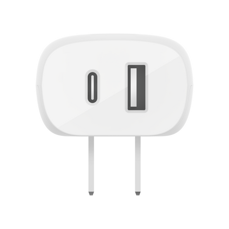 Cargador De Pared Doble Usb C y Usb A De 37W Blanco