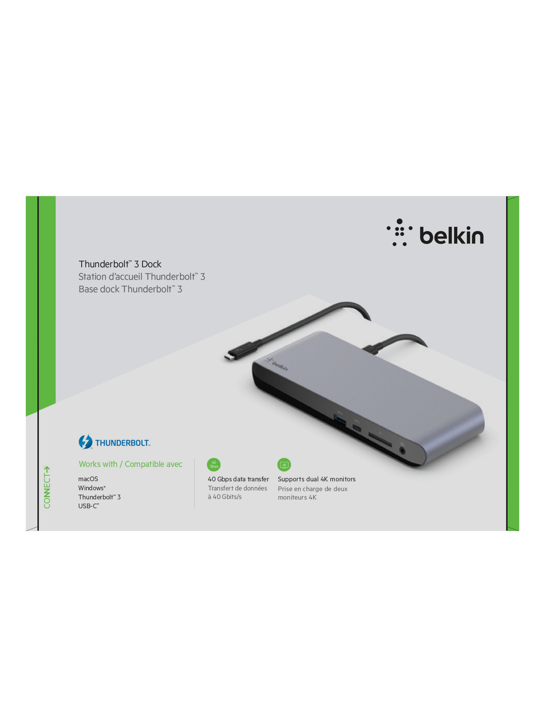 Adaptador de 4 Puertos Usb C Thunderbolt 3 Negro