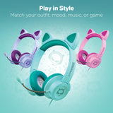 KOMBAT Kitty Gamer wired headphones - Turquoise