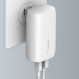 Cargador De Pared Doble Usb C y Usb A De 37W Blanco