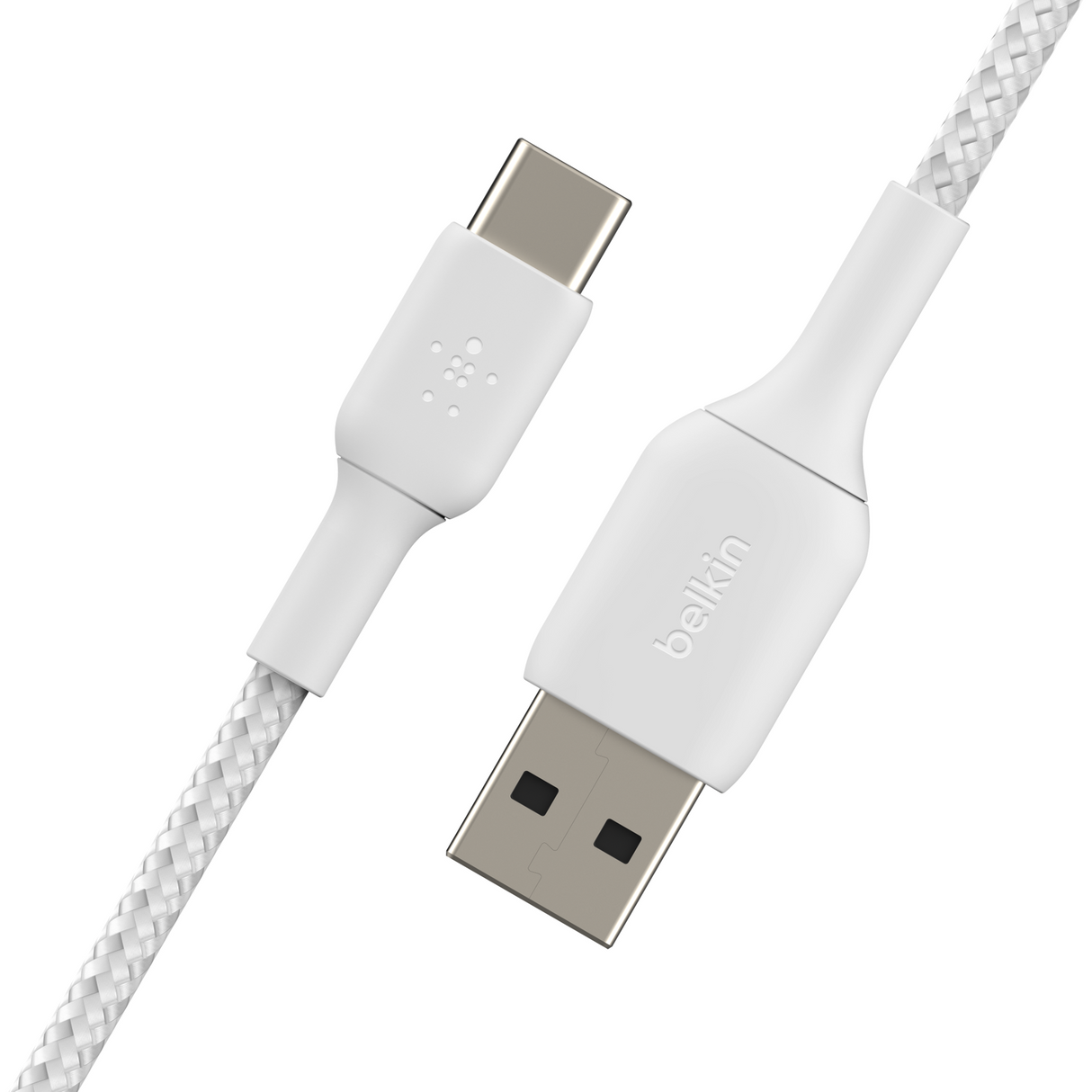 Cable Trenzado Usb-C A Usb A Blanco 2M