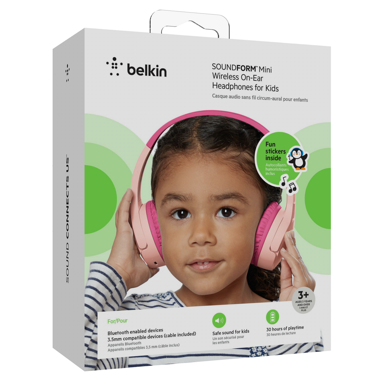 Supra-aural wireless headphones for children BL- Pink