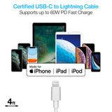 Cargador de Pared PD más Cable Lightning a USB-C - Naztech