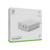 Cargador De Pared De 4 Puertos Con 2 Entradas Usb C y 2 Entradas Usb A De 108W Blanco