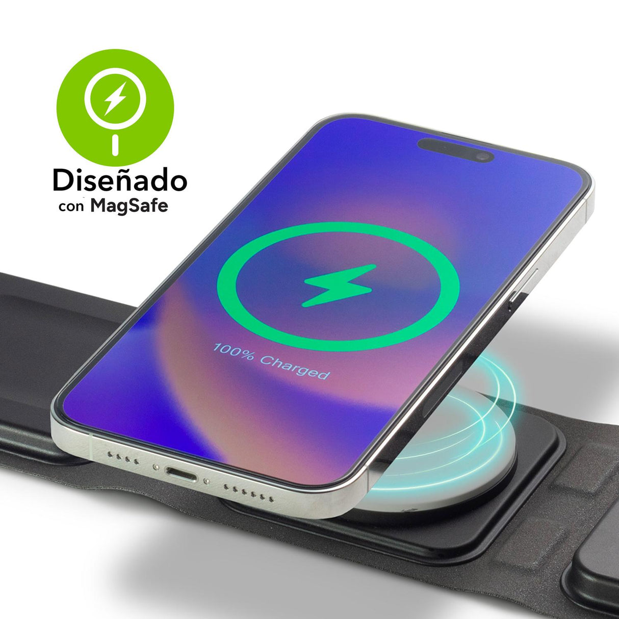 Cargador Inálambrico 3 en 1 para iPhone, Apple Watch y Aripods Mophie