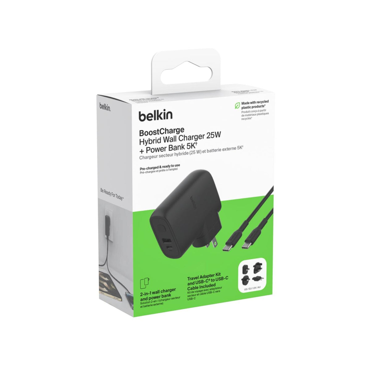 Cargador de Pared Belkin con Power Bank 5K y Kit Adaptador