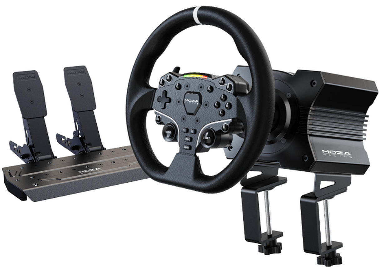 ES Steering Wheel with R5 Base+Pedals+Multi-console Adapter - Moza Racing