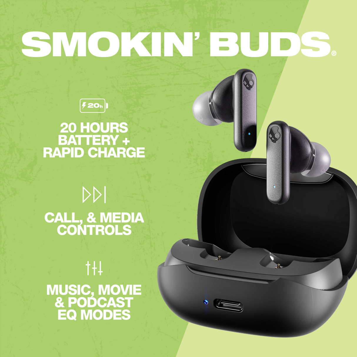 Audífonos Skullcandy TW In-Ear Smokin Buds Inalámbricos