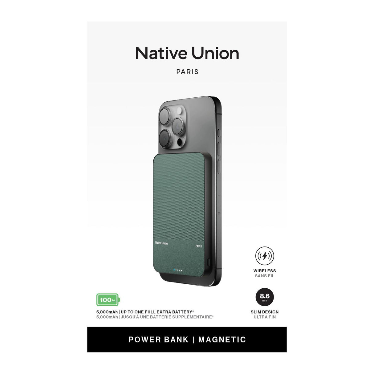 Native Union Magsafe Battery 5000 mah -Green