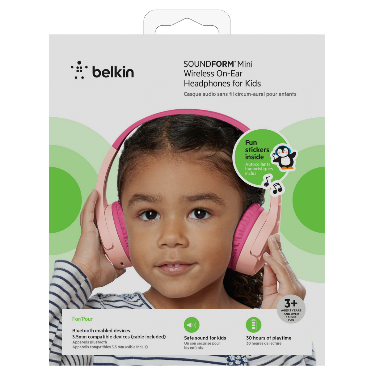 Supra-aural wireless headphones for children BL- Pink