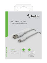 White Usb-A To Micro-Usb Cable 1M