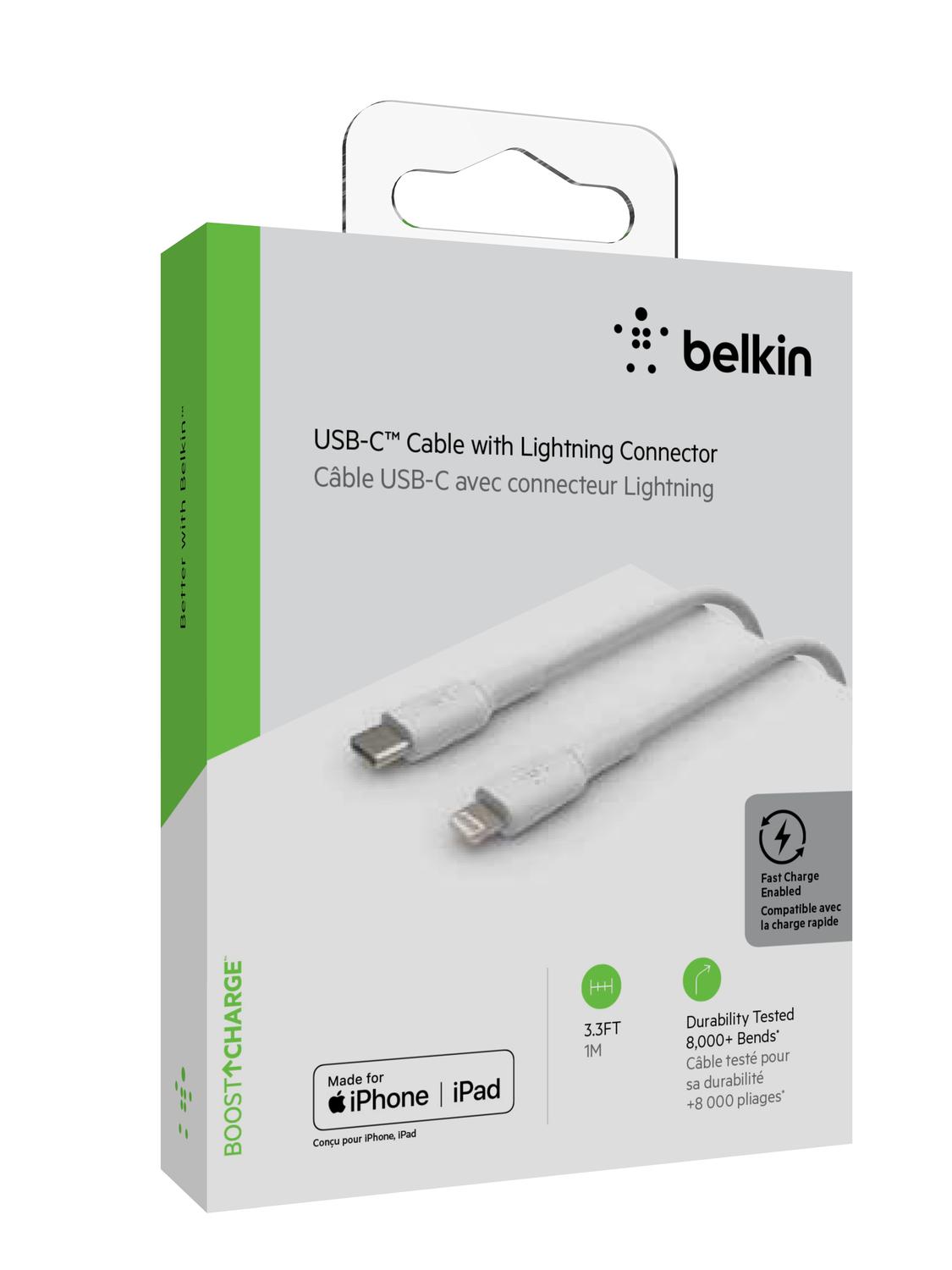 Cable de USB-C a Lightning Boost Charge 1m Blanco - Belkin