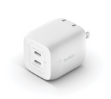 Cargador De Pared Doble Usb C De 45W Blanco GaN