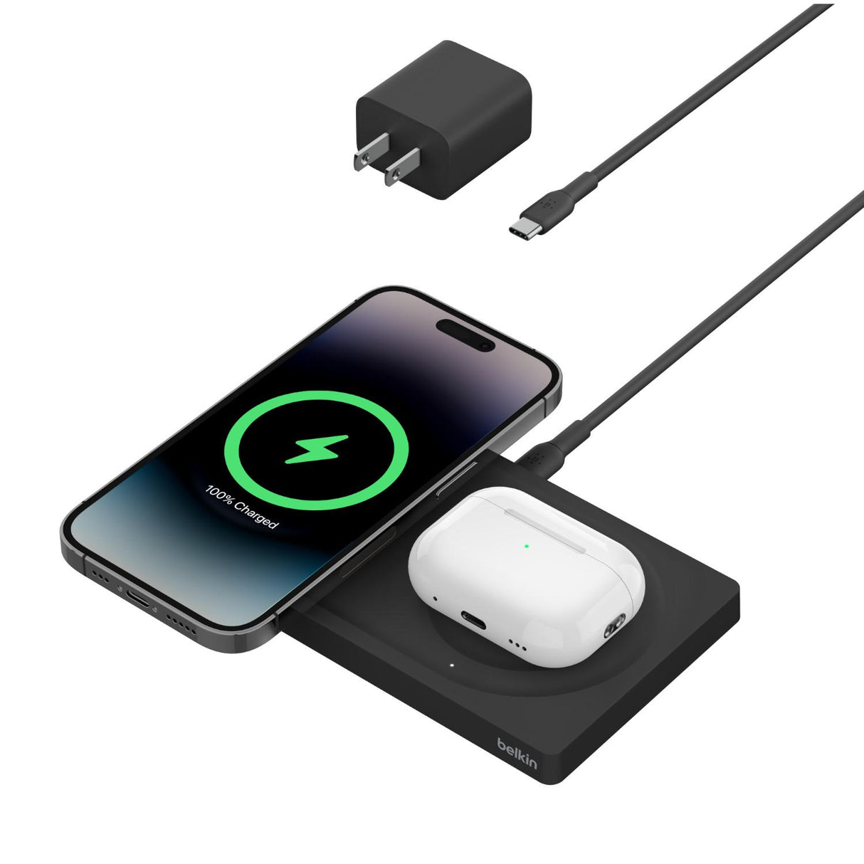 Magsafe 15W Black 2-in-1 Wireless Charger