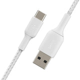 Usb-C To Usb A White Braided Cable 1M