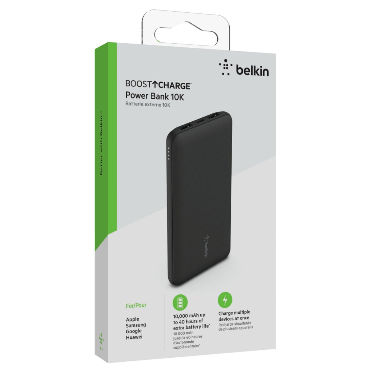 10K USB C &amp; A Portable Battery - Black