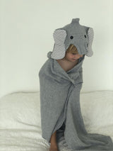 Gray elephant-shaped children's towel, one-size-fits-all