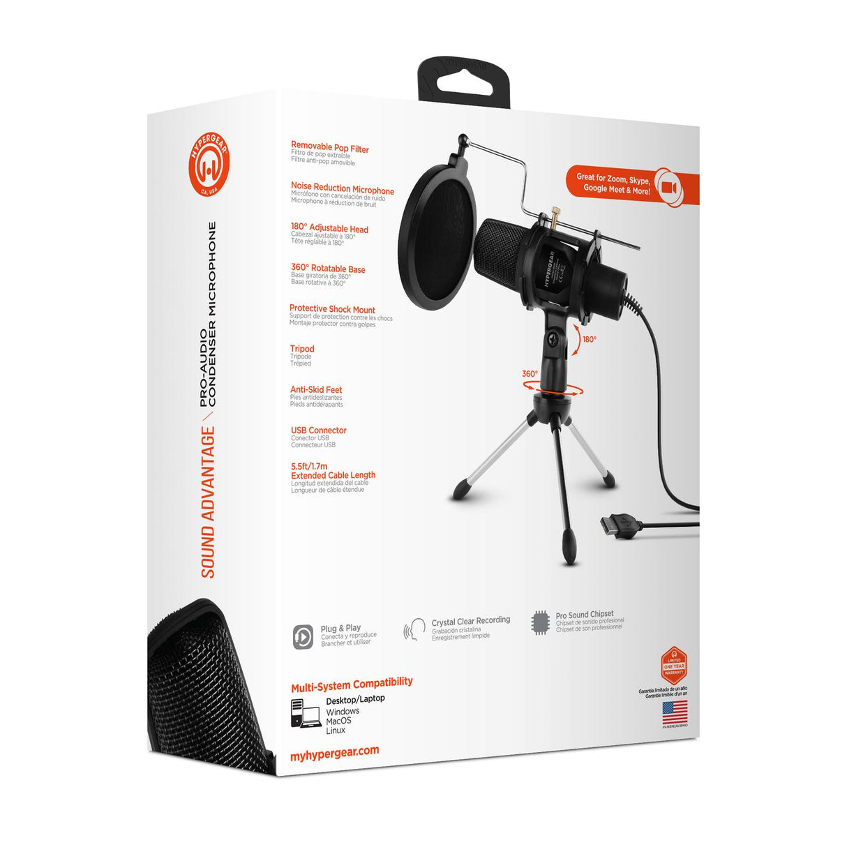 Hypergear Black Tripod Wired Microphone