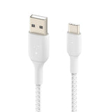 Usb-C To Usb A White Braided Cable 2M