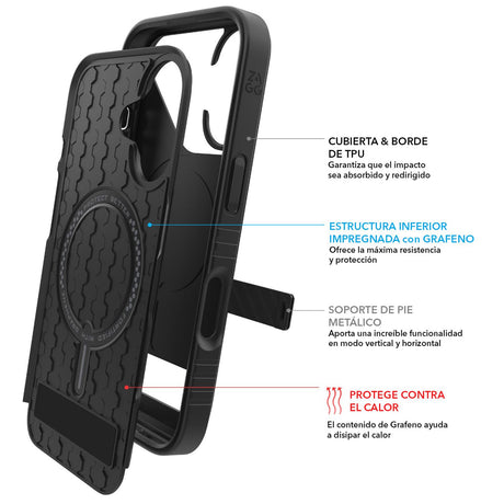 Funda Zagg Denali con Soporte y Magsafe para iPhone 16