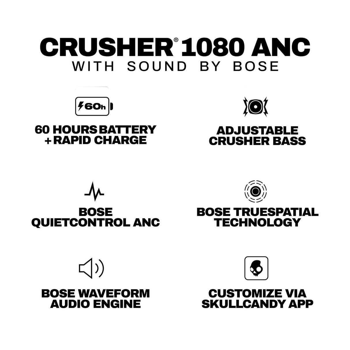 Audífonos Skullcandy Crusher 1080 ANC Sound by Bose