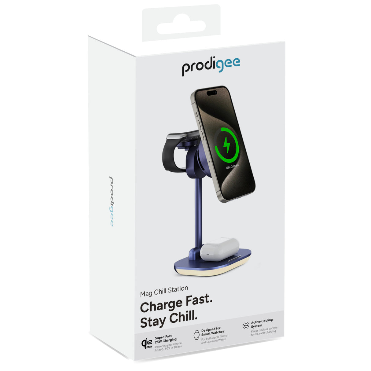 Cargador Inalámbrico Prodigee Chilli Qi2 Triple 15W