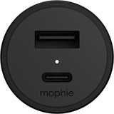 Cargador de Auto de 42w Con Entradas USB C y A Negro Mophie