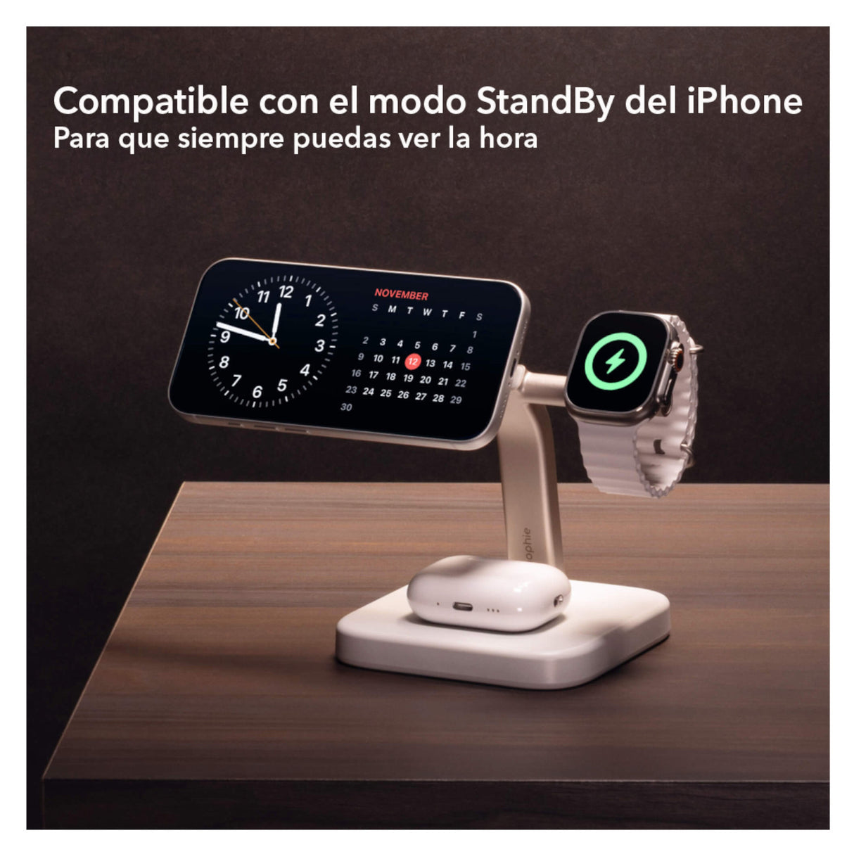 ZAGG mophie Dock Inalámbrico Qi2 3 en 1