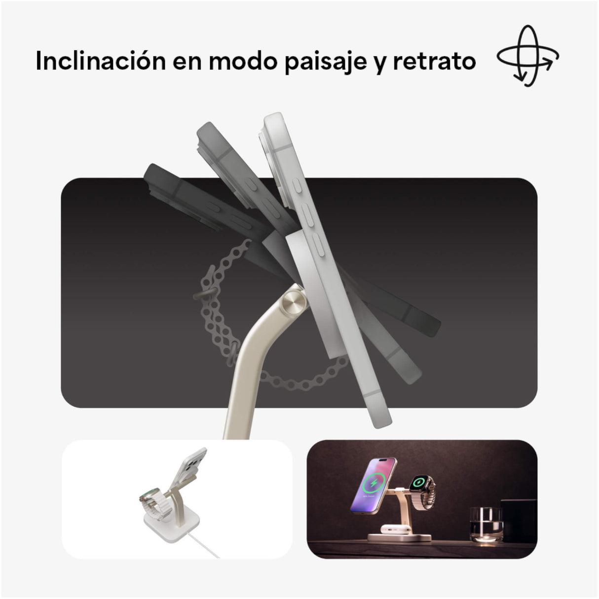 ZAGG mophie Dock Inalámbrico Qi2 3 en 1