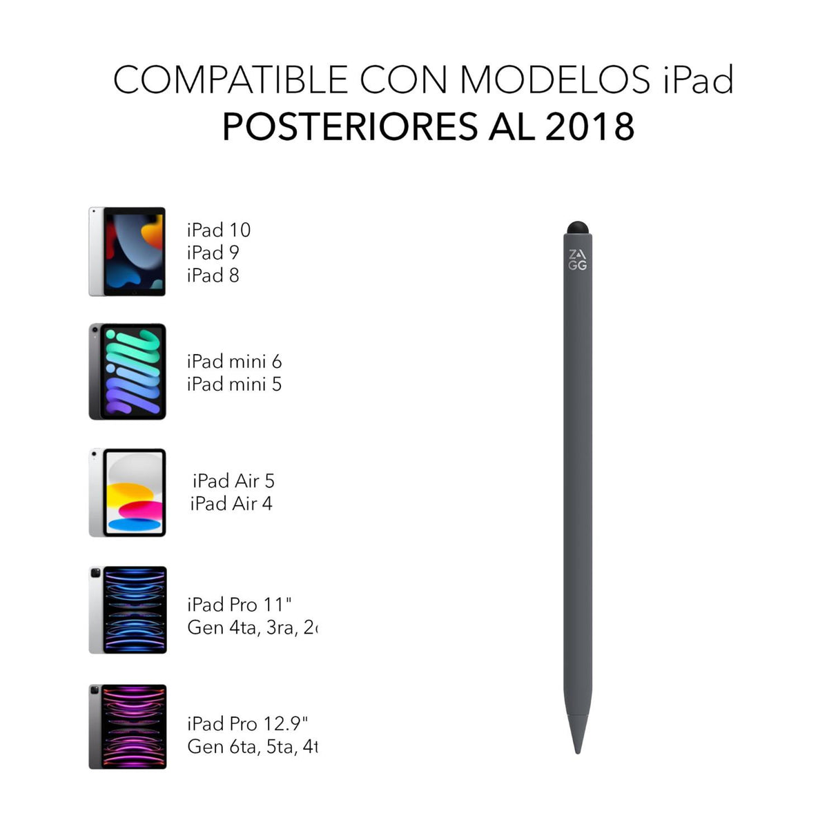 Lápiz Táctil Stylus 2 para iPad 2018-2024 Carga inalámbrica