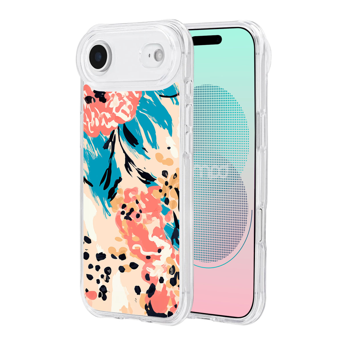 Funda Para iPhone 17 Air Transparente Blue Blossom AMPD