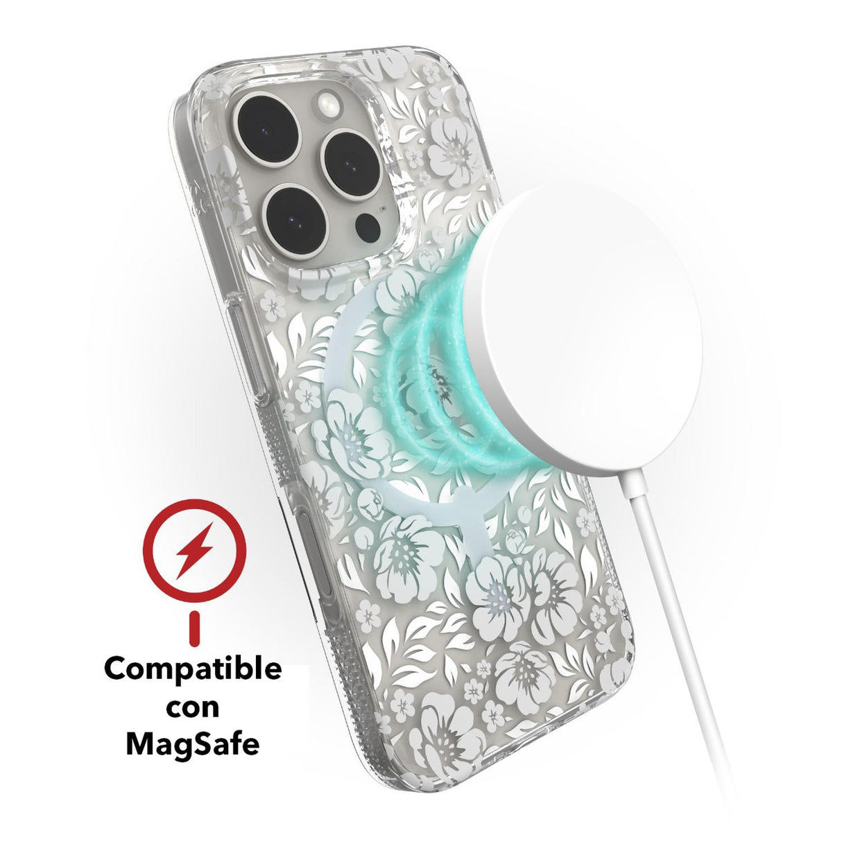 Funda Zagg Milan Daisies con Magsafe para iPhone 16 Pro