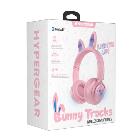 Auriculares Hypergear inalámbricos con luz Bunny Track Rosa