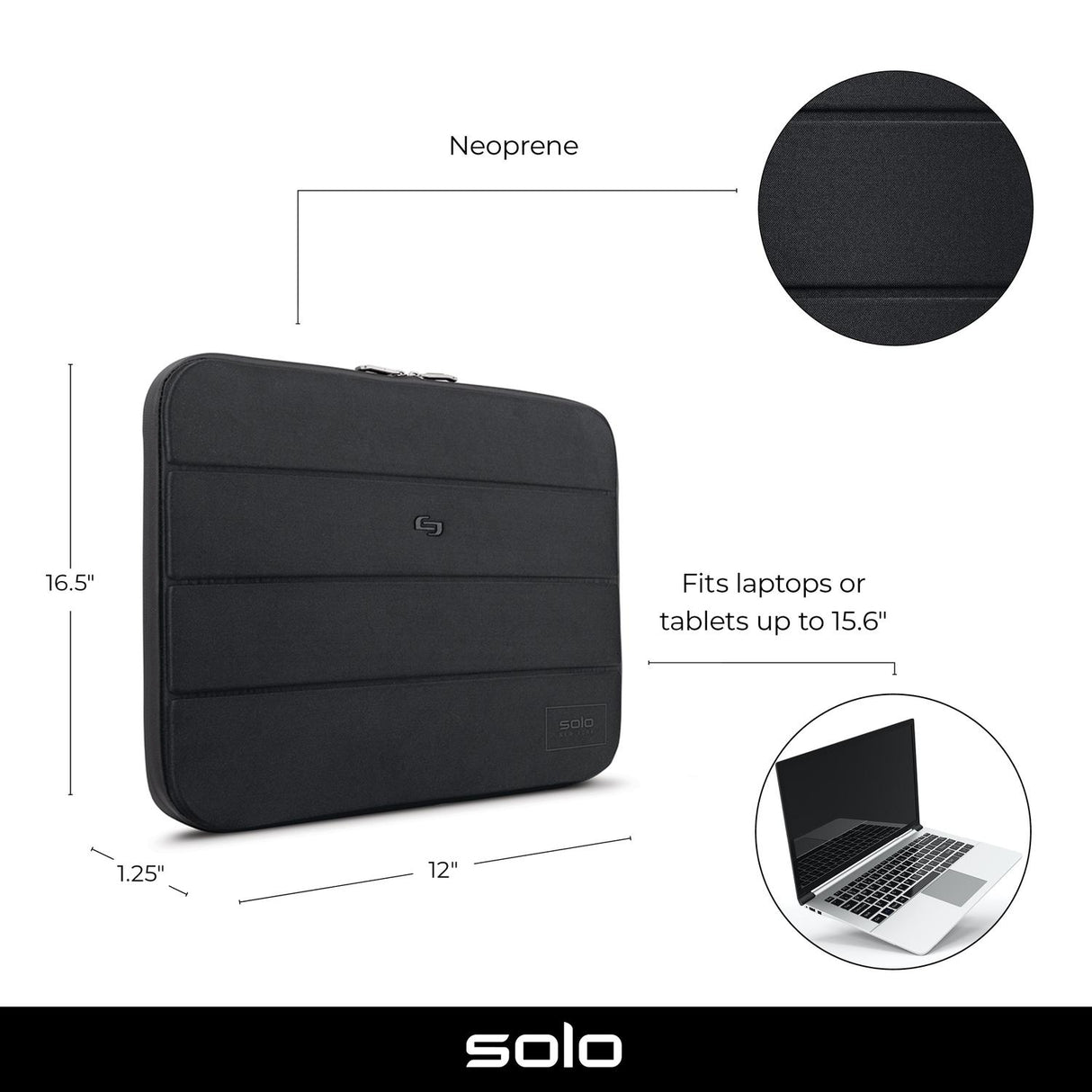 Funda de Neopreno para laptop 15.6" - Negro