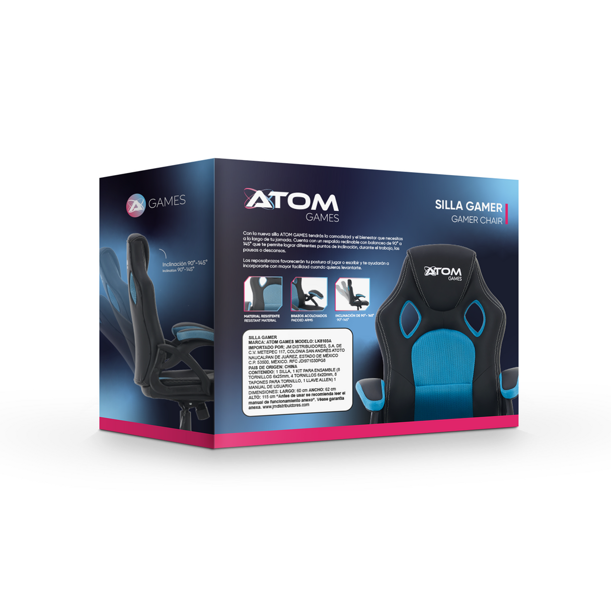 Silla Pc Gaming Negro Atomgames