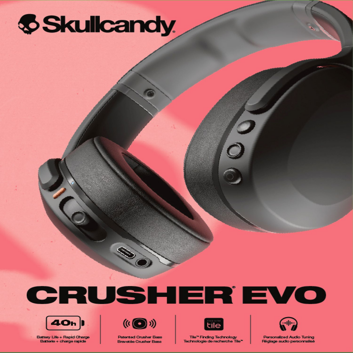 Audífonos Skullcandy BT Crusher Evo Inalámbricos