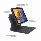 ZAGG Pro Keys Backlit Keyboard with Case for iPad 10.2'' (7th, 8th and 9th Gen) - Black/Gray