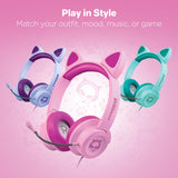 Kitty Gamer Wired Headphones-Pink