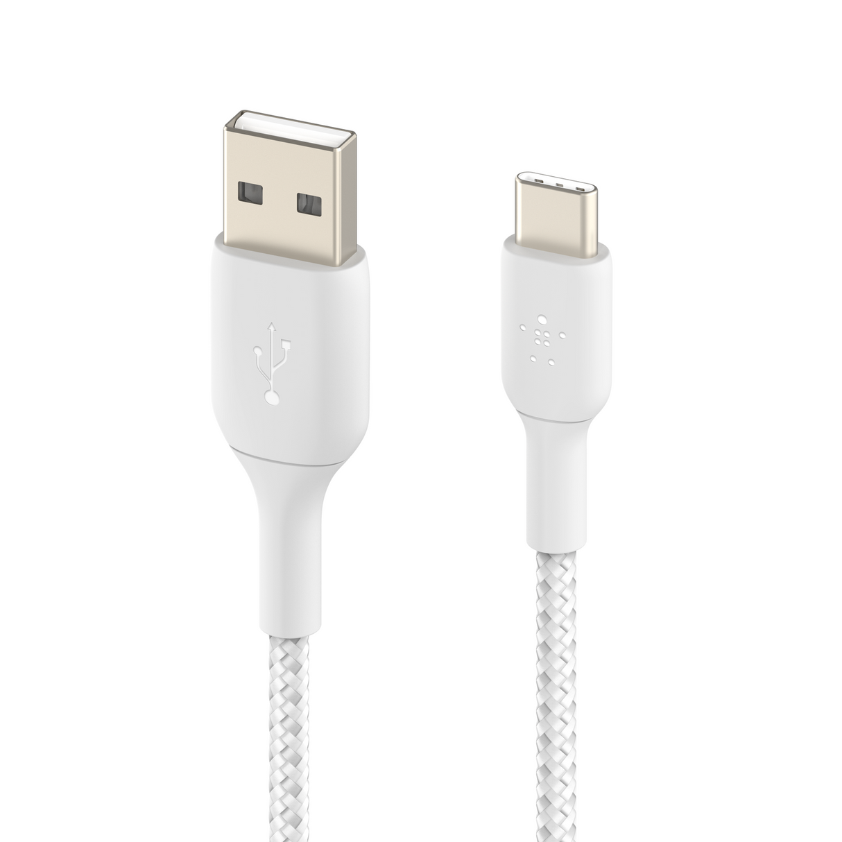 Usb-C To Usb A White Braided Cable 1M